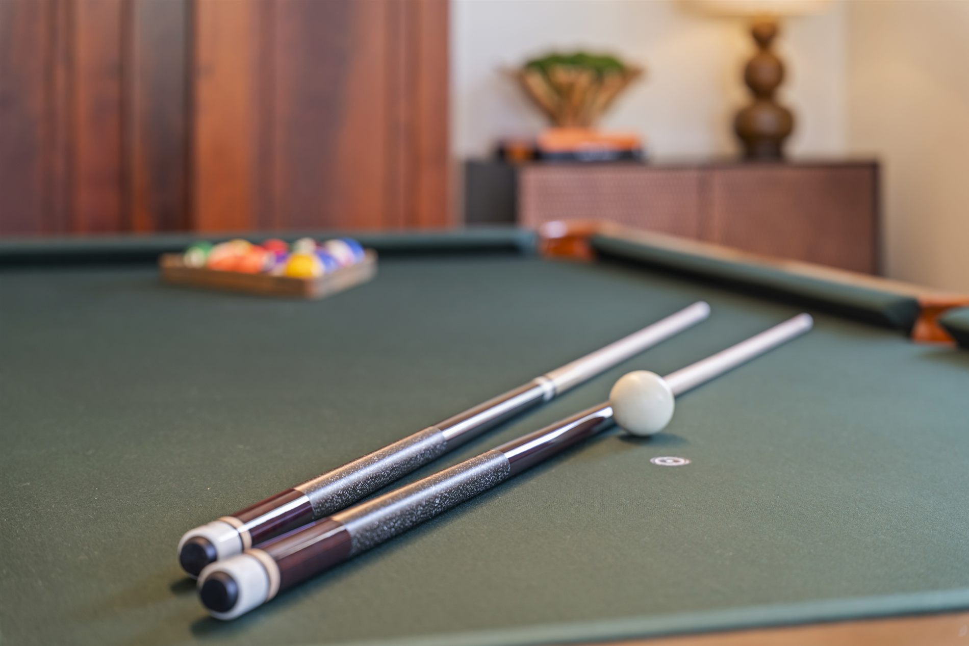 The fully restored 1910 billiards table