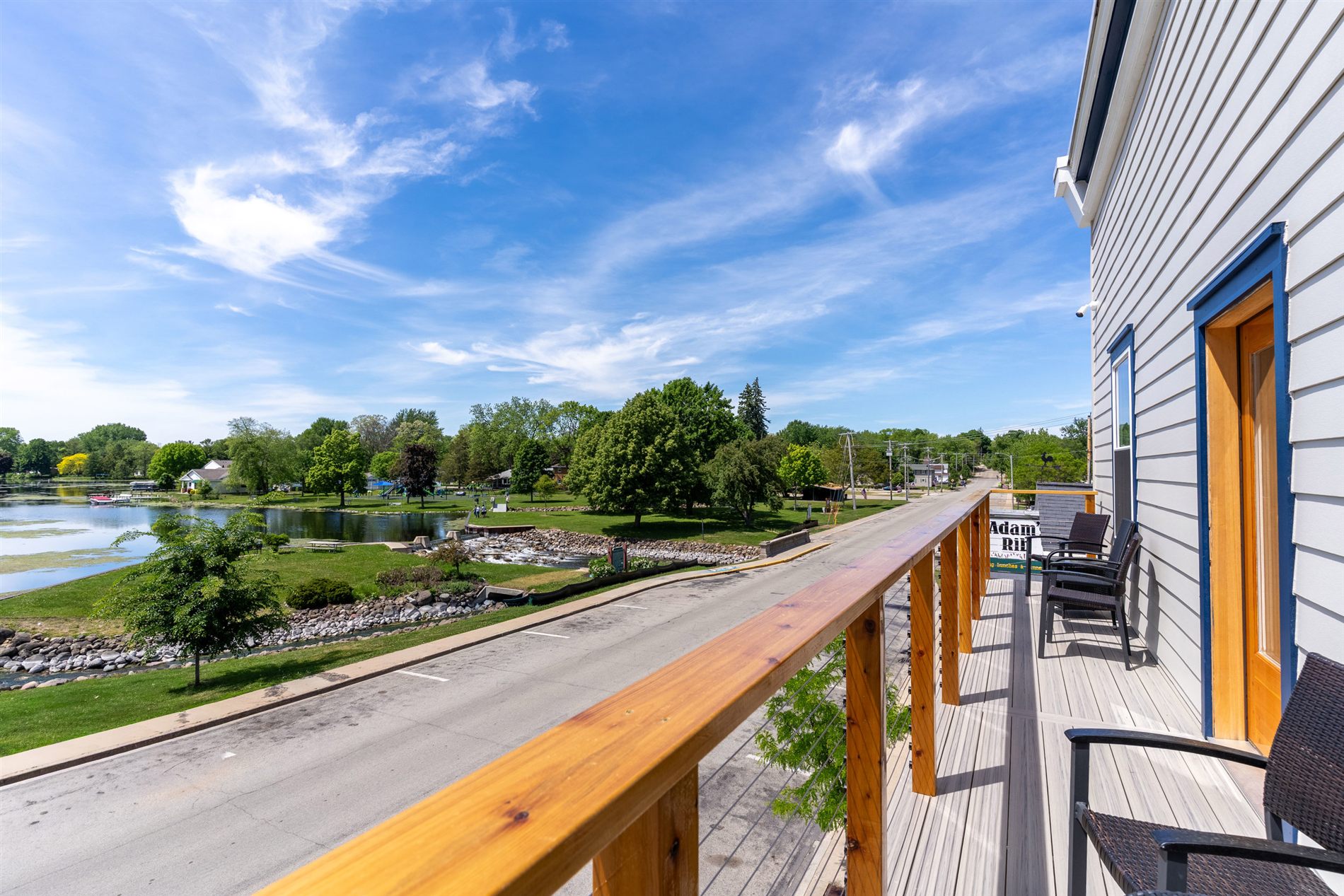 Sweeping Mill Pond views from the private deck